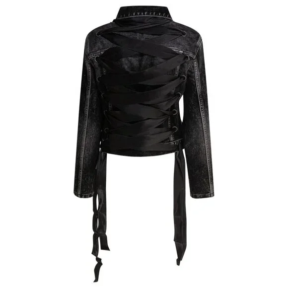 Balenciaga Denim Jacket With Laces tag size 40 Women